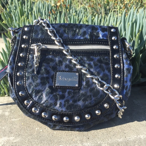 Betsey Johnson Handbags - Betseyville blue animal print Crossbody + studs